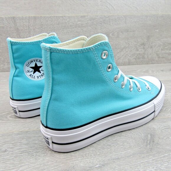Chuck Taylor All Star Lift Platform Canvas Women's Size 8 Cyan White NEW - Picture 7 of 14